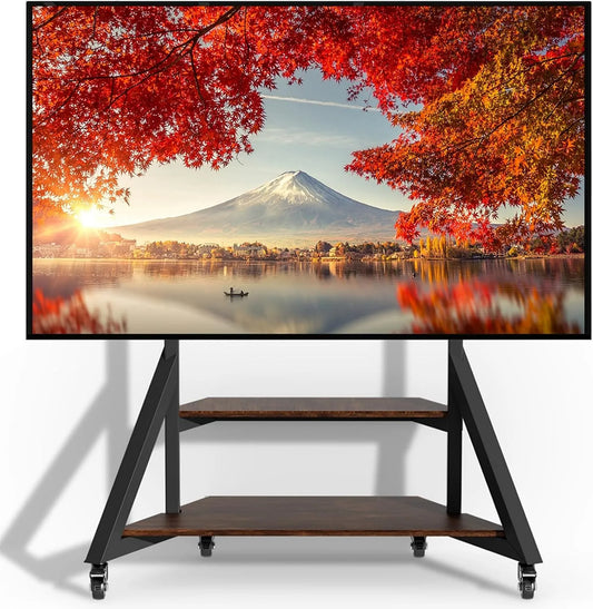 unho, Stojanové nohy, TV stojan výška nastavitelná, TV stojan Univerzální TV stojan s AV stojany pro 65, Černá, 65 ', 100', 800x600mm, 100kg