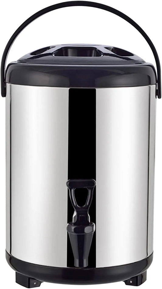MTYUVOC, Vinotéky, nerezová urna pro komerční čaj, catering, izolované dávkovače drinků, pro domácí, Stříbrná, 6 l, 3 cm