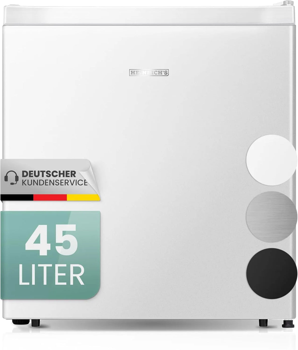 Heinrich´s, Minichladničky, Heinrichova minilednička 45 L, kompaktní, tichá (39 dB), volně stojící, bílá, 45 L, 39 dB, 80 kW, 46.8 cm