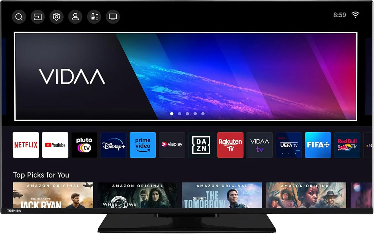 TOSHIBA 43UV3463DAW, Televizory, TV 43 palců VIDAA Smart TV s rozlišením 4K UHD, Černá, 4K, 108 cm