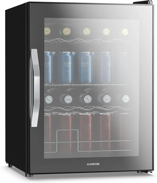 Klarstein, Nápojové chladničky, Beersafe Beversafe Lednice 60 L - Mini Lednice se skleněnými dveřmi, černá, 60 L, 39 dB