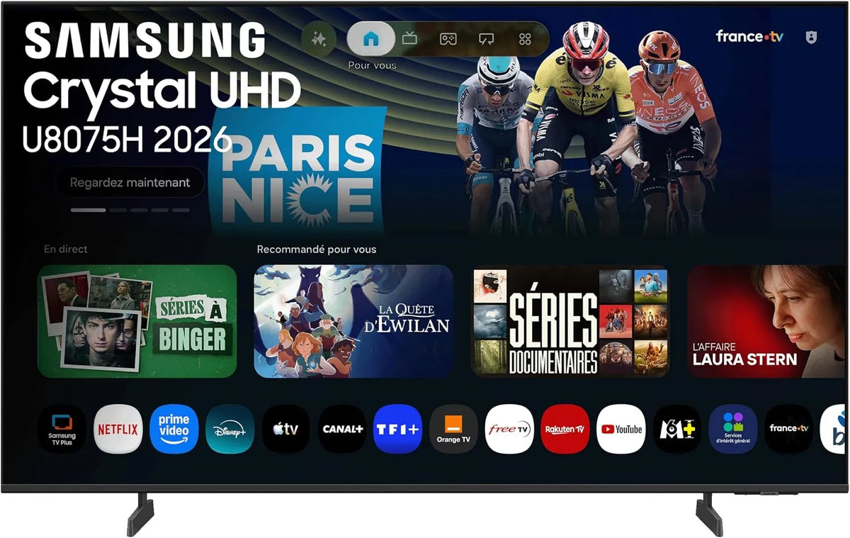 Samsung U8075H, Televizory, Smart TV 50 palců Crystal UHD 4K, PurColor, Upscaling 4K, Motion Xcelerator, Černá, 4K, 08 x 69, 51 x 19, 9 cm