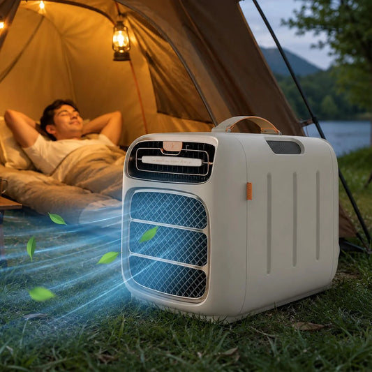 QJJML, Mobilní klimatizace, Motorhome klimatizace, kompaktní 12 kg jednotka pro malé pokoje, Bílá, 12 kg, 1400W, 420W, 45 dB
