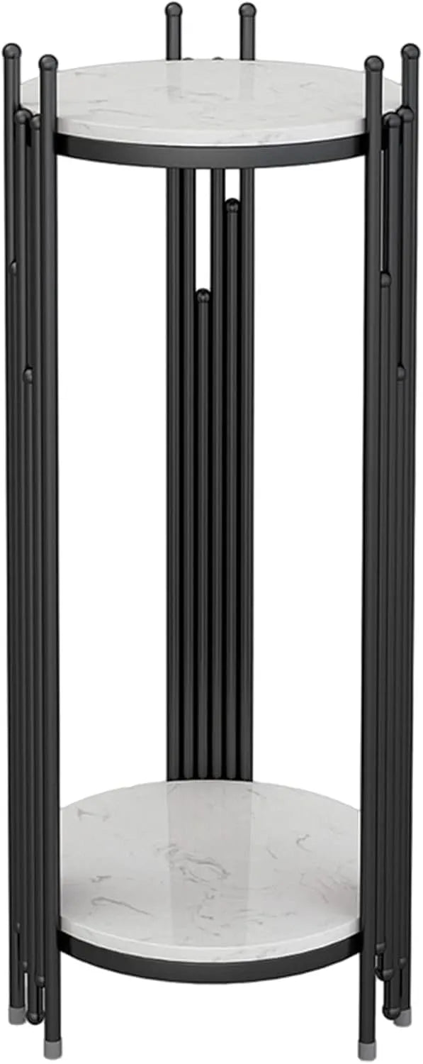 Generic 2-stufiger, Telefonní stoly, Chytrý domov, moderní Golden telefonní stůl s 2stupňovou policí, vysoký, úzký, Šedá, 33 x 33 x 50 cm