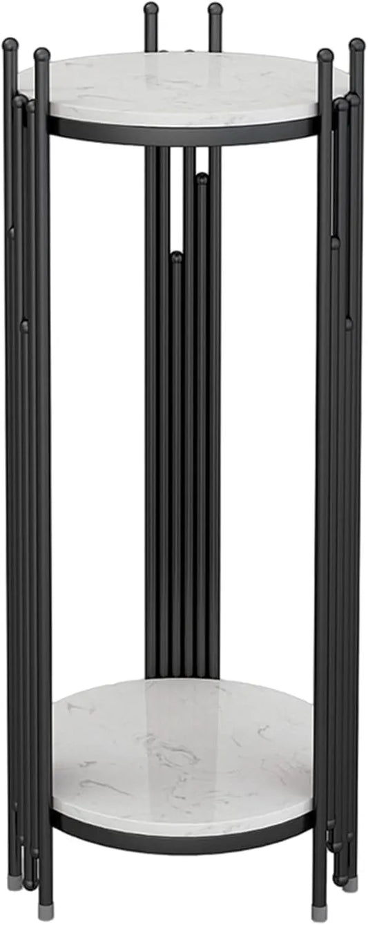 Generic 2-stufiger, Telefonní stoly, Chytrý domov, moderní Golden telefonní stůl s 2stupňovou policí, vysoký, úzký, Šedá, 33 x 33 x 50 cm