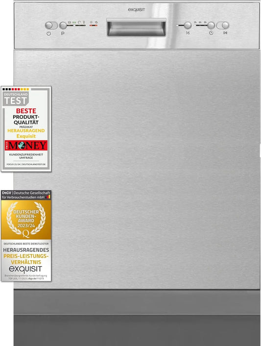 Exquisit EGSP6112-EF-030E, Myčky nádobí, 60 cm, Expresní myčka Inox - myčka 60 cm, Stříbrná, 5 l, 11, 0 l, 49 dB