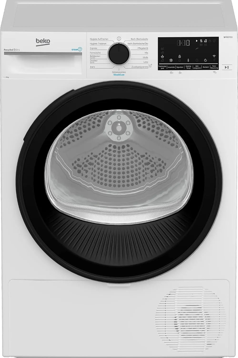 Beko B7T88209, Sušičky s tepelným čerpadlem, sušička oblečení, 8 kg, přední nakladač tepelného čerpadla sušička, 15 programů, Bílá