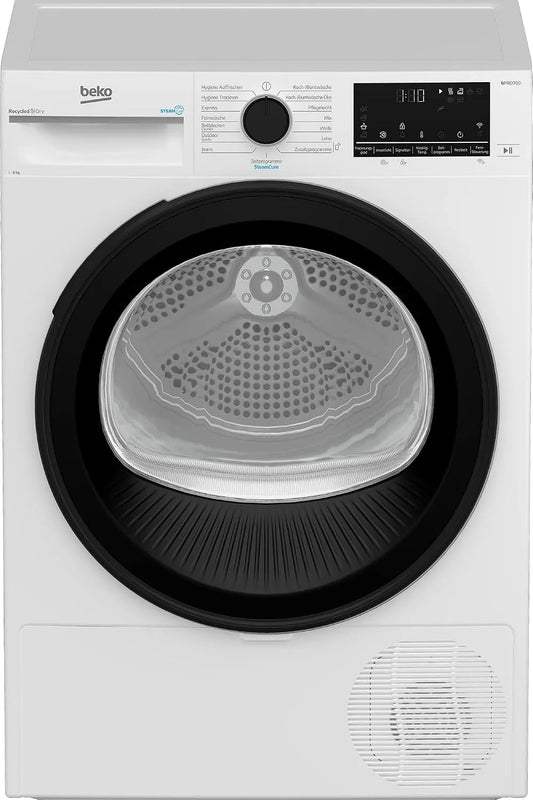 Beko B7T88209, Sušičky s tepelným čerpadlem, sušička oblečení, 8 kg, přední nakladač tepelného čerpadla sušička, 15 programů, Bílá