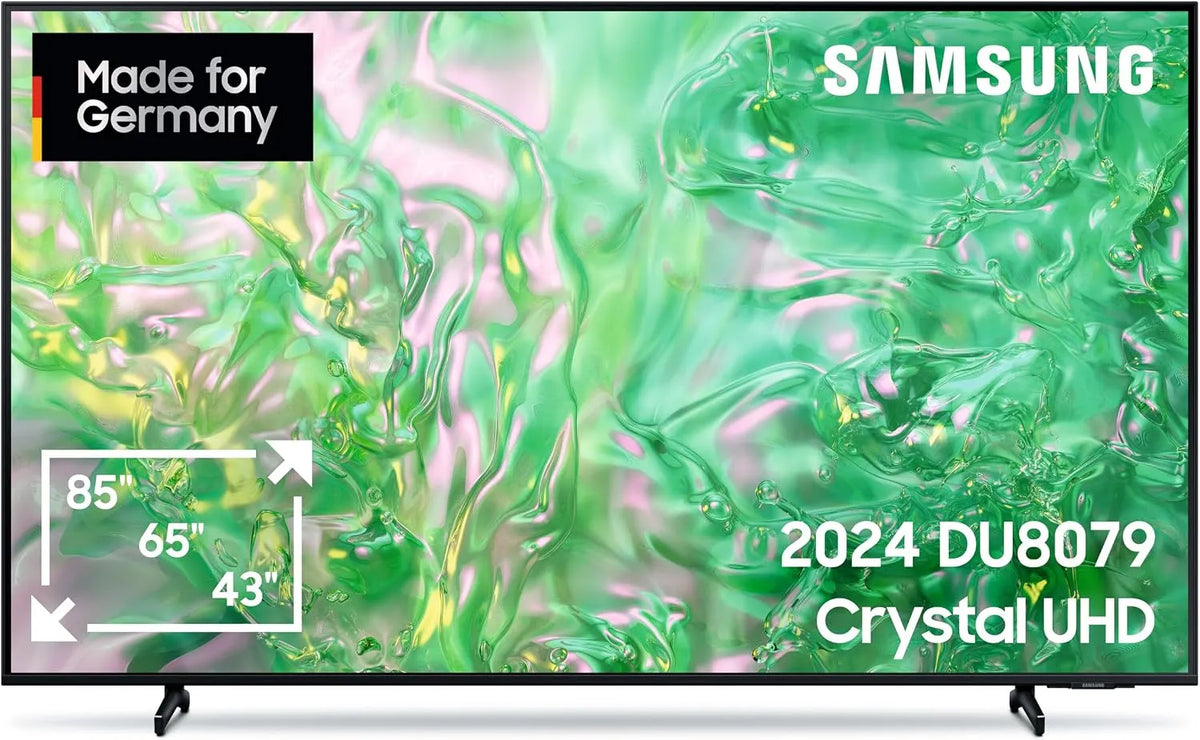 Samsung DU8079 GU65DU8079UXZG, Televizory, Crystal UHD 4K TV 65 palců, TV s dynamickou Crystal Color, 4K Upscaling, AirSlim, Černá, 4K, 1 v