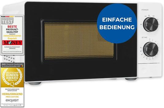 Exquisit, Multifunkční mikrovlnné trouby, Excelentní mikrovlnná trouba 20 L, 700 W - bílá, funkce rozmrazení, 5 stupňů, Bílá, 20 L, 700 W