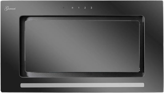 Gurari, Moduly ventilátoru, GCH E 217 montážní řada 52 cm - ventilátor modul / stropní kryt v černém skle, Černá / stříbrná, 52 cm, 6W, 5v