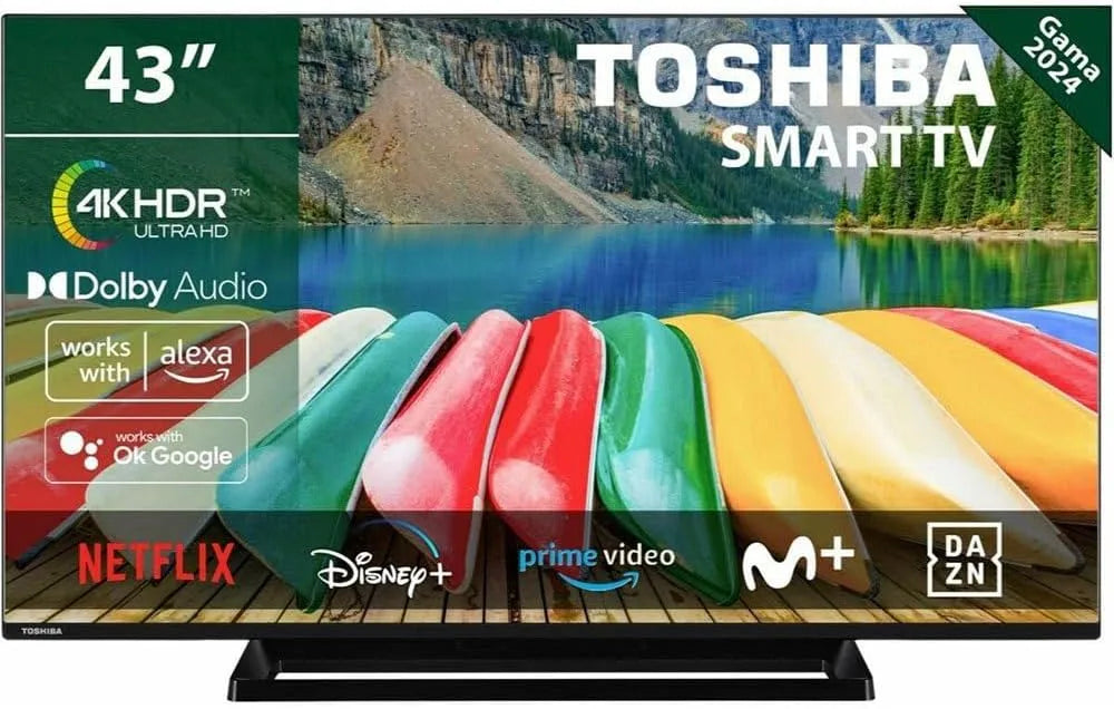 TOSHIBA 43UV3363DG, Televizory, TV 109.2 cm (43) 4K Ultra HD Smart TV Noir 250 cd / m2, Černá, 109.2 cm, 4K