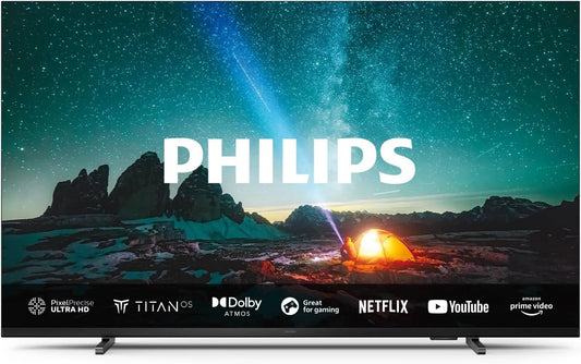 PHILIPS 65-Zoll 65PUS7609, Televizory, 4K LED Smart TV - 65palcový displej s pixel- přesné platforma Ultra HD Titan OS a, Černá, 4K