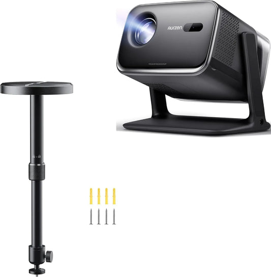 Aurzen 20-W-Dolby-Audio, Projektory, Boom mini Google TV Smart Beamer Bundle s držákem stropu pro projektor, hlasové, Černá, 20W, 2026 W, 2 G