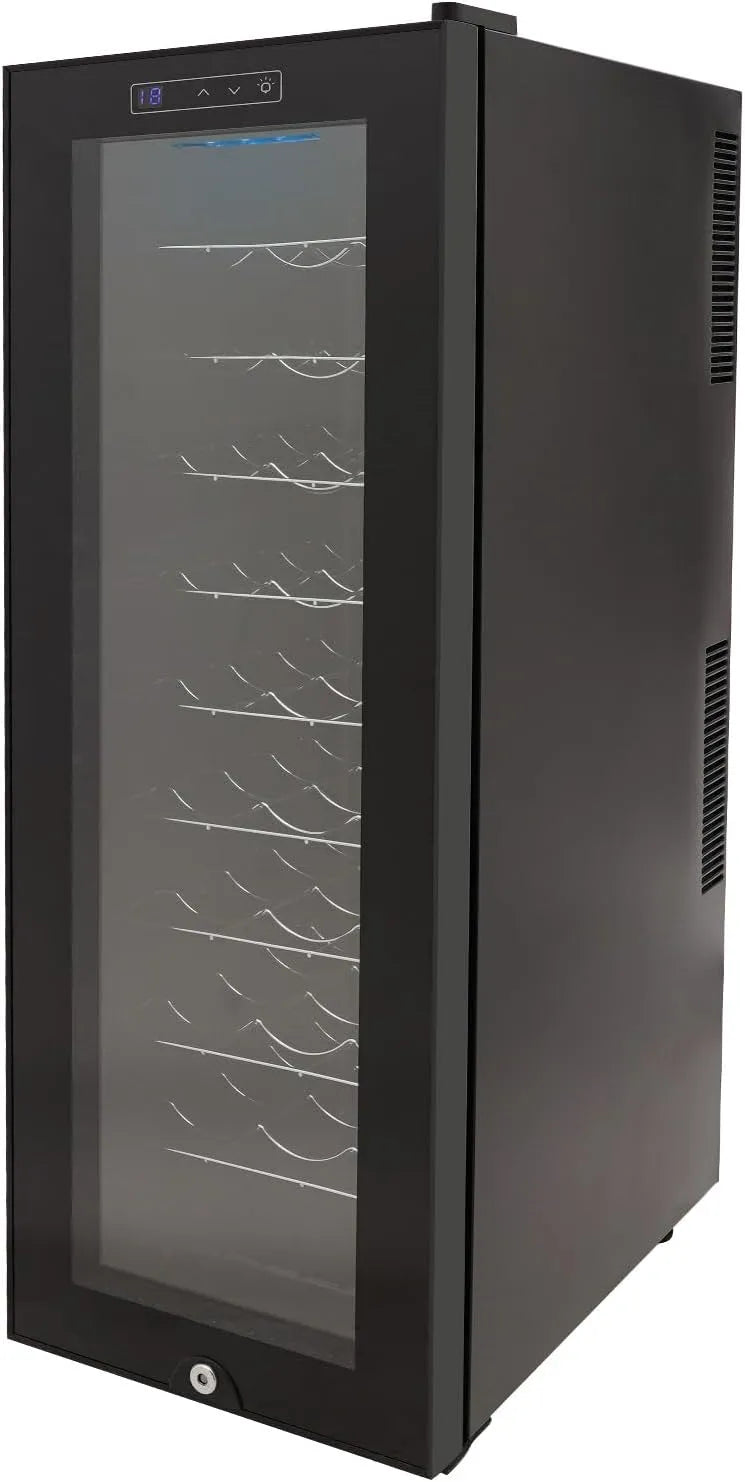 CUMELLIIR, Barové chladničky, Víno Lednice 30 lahví 90 litrů víno teplota box, víno chladič Elektrický s LED, Černá, 30 l, 90 l, 19, 8 g, 0.61KW