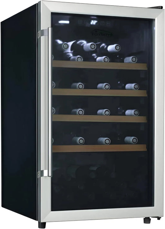 Tronitechnik, Minichladničky, ® Lednička na víno, lednička na nápoje, minibar, minilednička klid, 126 litrů, 63, Stříbrná, 126 l, 63 l