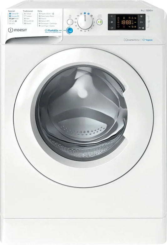 Indesit 91296X, Pračky, Vnější pračka s předním nakladačem, volné vysouvání, 9.0 kg - BWE WV IT, Bílá, 9.0 kg