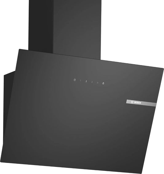 Bosch DWK65DK60, Nástěnné digestoře, Series 2 nástěnné obvazy, 60 cm široké, recirkulující vzduch nebo výfukový, Černá, 60 cm, 65 dB