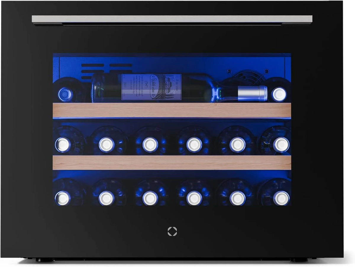 Klarstein, Vinné skříně, Clearstone Illuminosa Víno Lednice Built- in - 19 lahví, 1 zóna, 5-20 ° C, Touch, Černá, 19 l, 61 l, 59 × 56, 3 × 45