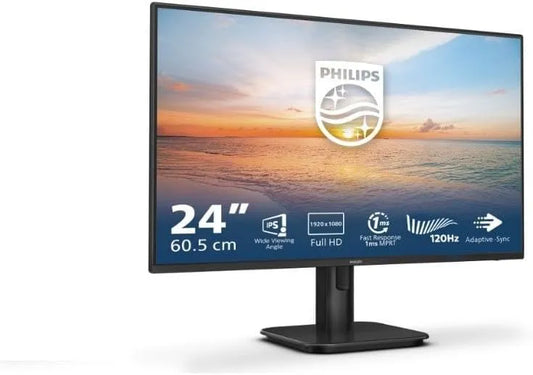 PHILIPS 24E1N1100A, Monitory, 24 palcový Full HD monitor, zadaný reproduktor, 1 ms reaction time (1920x1080, Černá, Full HD, 1920x1080, 120 Hz