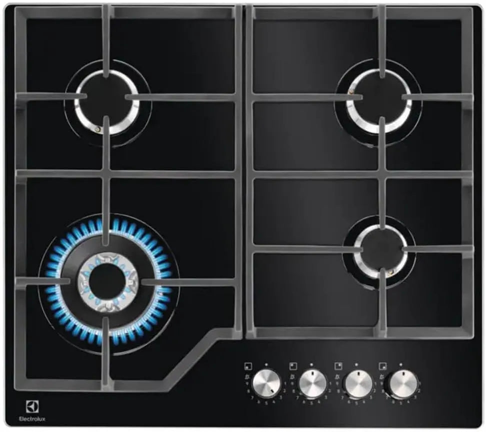 Electrolux KGG64362K KG64362K, Varné desky, Plynová varná deska 59 cm 4 hořák černá, 59 cm, 8900 W, 590 x 52 cm, 3.9 kW