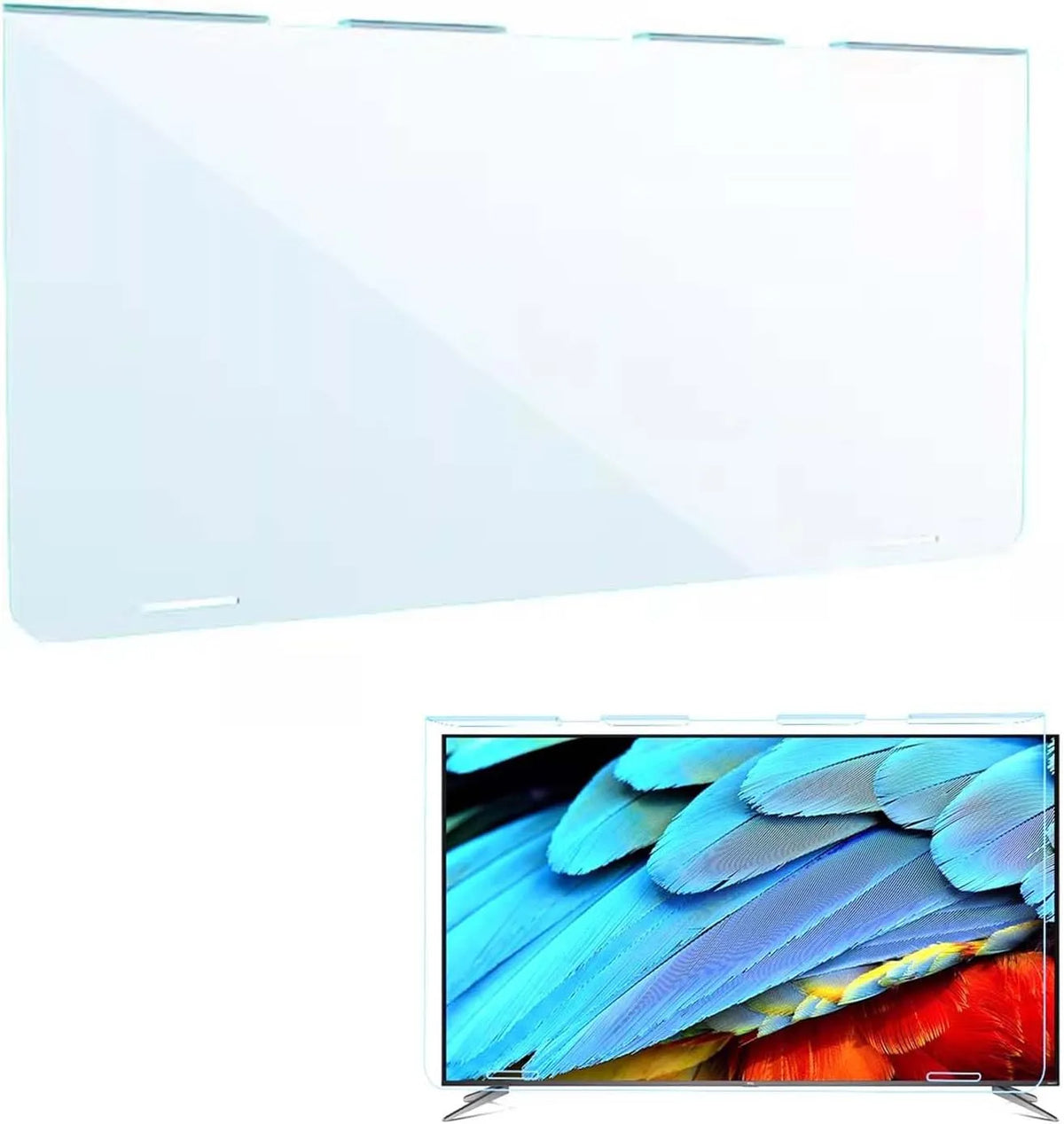 Yiustldd, Ochranné prvky obrazovky TV, 32-75 palců TV chránič, ochranný film pro LCD displeje proti záření, ochrana očí, Černá, 58 ', 1298x755mm