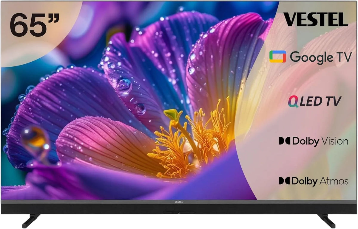 Vestel 65QMG9940, Televizory, QLED TV 65 palců Google TV 4K UHD TV, Smart TV s Dolby Vision HDR, Dolby Atmos a, Černá, QLED, 4K, 164 cm