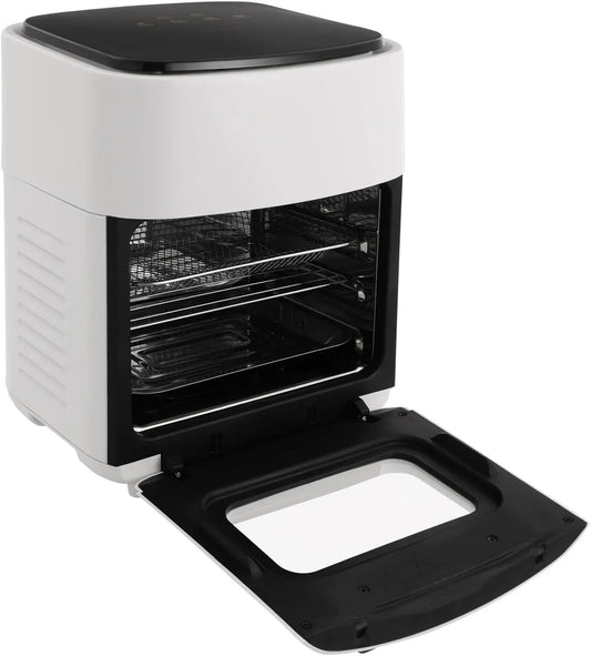 ClearFragrans, Horkovzdušné fritézy, 15L Pečicí kamna, Smart Air Fryer sporák s ergonomickou rukojetí, Mini trouba, Bílá, 15L, 05 x 29 x 37