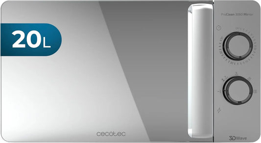 Cecotec 30-Min, Samostatné mikrovlnné trouby –.-Timer mikrovlnná trouba ProClean 3060 Mirror, 20 L, 700 W, 30minutový časovač, Stříbrná