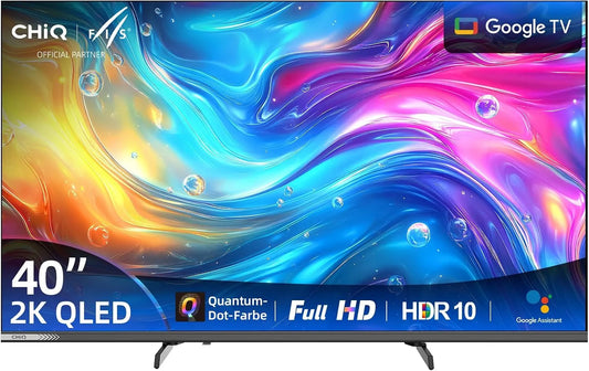 CHiQ, Televizory, 40 palců FHD QLED Pro Smart Google TV, kompatibilní s Apple AirPlay, Černá, QLED, 70.7mm, 8 × 535, 5mm