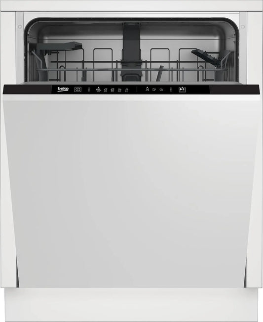 Beko BDIN16O44W, Myčky nádobí, 60 cm, myčka plně integrovaná, vestavěná do myčky 60 cm, 14 šitých stropů, Quick &, Stříbrná, 44W, 44 dB