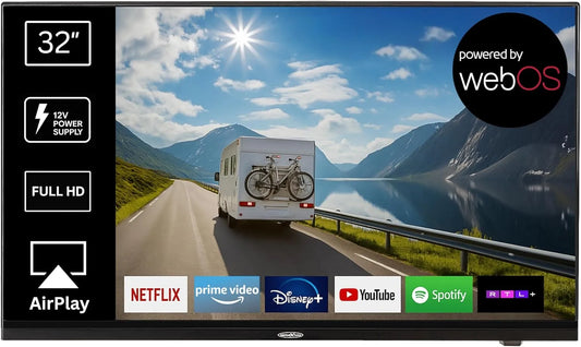 REFLEXION LDDX32IBT-Black, Smart LED TV 32 palců / 80cm, LG webOSHub, karavan / mobilní domů / kempování /, Černá, 80cm, 230 V, Full HD