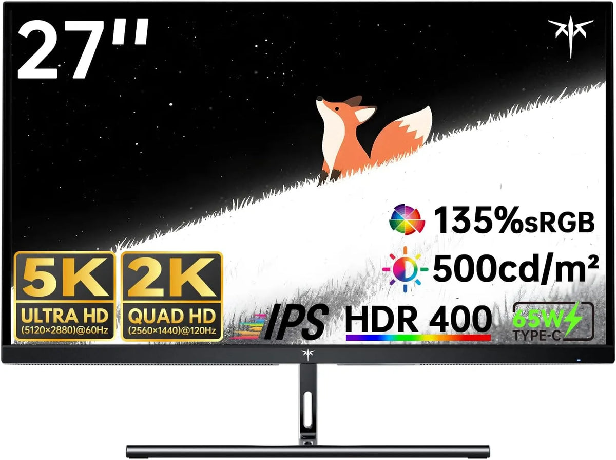 KTC H27P3 DCI-P3, Monitory, 27 palcový 5K monitor, Dual Mode 5K 5120 × 2880 60Hz a 2K 2560 × 1440 160Hz, IPS, Černá, 5120 × 2880, 60Hz